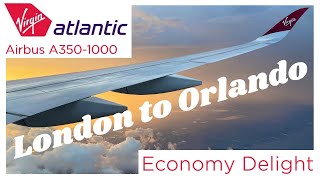 Virgin Atlantic A3501000 Experience from London to Orlando in Economy Delight [upl. by Maurreen]