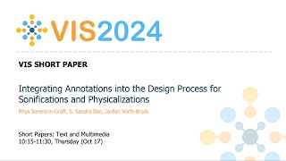 Integrating Annotations into the Design Process for Sonifications and Physicalizations  Fast Forwa [upl. by Clifford336]