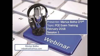 PCE Pre examination webinar 5 February 2018 [upl. by Caldeira]