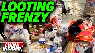 Looting grocery store in China [upl. by Storer297]