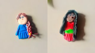 clay doll making ideas how to make clay dollclayart clay doll diy [upl. by Leahcimnhoj421]