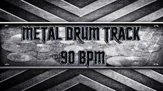 Disturbed Style Metal Drum Track 90 BPM HQHD [upl. by Arikahs]