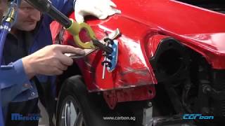 Reparatur der Seitenwand und Tür eines Ferrari 458 Challenge [upl. by Ahsikyw]