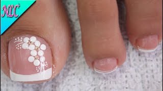 DISEÑO DE UÑAS PARA BODA PRINCIPIANTES Y SENCILLA  FLOWERS NAIL ART  NLC [upl. by Menzies673]