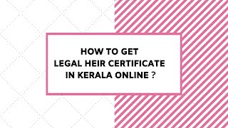 How to get Legal Heir Certificate in Kerala online [upl. by Mab]