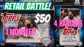 Monster vs Hanger Box Battle ⚾️ 2024 Topps Series 1 Baseball Retail Boxes [upl. by Ocirnor732]