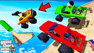 FRANKLIN TRIED IMPOSSIBLE WOODEN RAMP MEGA PARKOUR CHALLENGE IN GTA 5  SHINCHAN and CHOP [upl. by Pennebaker]