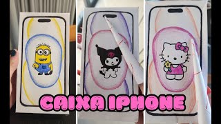 Como fazer uma Caixa de Iphone 15 personalizada de papel com molde  Tutorial  DIY [upl. by Novyak]