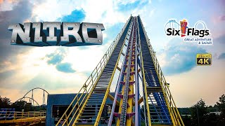 2023 Nitro Roller Coaster On Ride Front Seat 4K POV Six Flags Great Adventure [upl. by Alessandro]