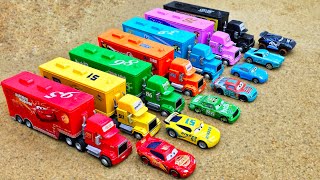 Play with Lightning Mcqueen Truck Toys On The Sand  Toys Car Story [upl. by Enitsyrhc]