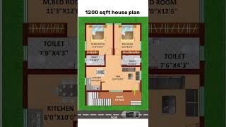 1200 sqft house plan housedesign houseplans floorplan homedesign shorts homeplan architecture [upl. by Ellon]