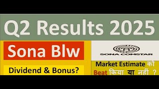 SONA COMS Q2 results 2025  SONA BLW results  SONA BLW Share News  sona comstar latest news [upl. by Reemas302]