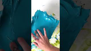 Phthalo Turquoise Heavy Texture Acrylic Paint acrylicpainting art texture satisfying [upl. by Abran]