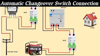 auto changeover switch ats।। single phase auto changeover switch connection। [upl. by Weber]