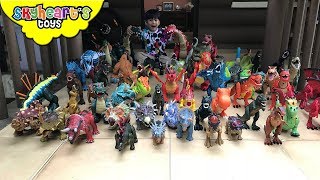 HUGE DINOSAUR COLLECTION  Skyhearts Walking Jurassic World Dinosaur Toys for kids [upl. by Tahpos]