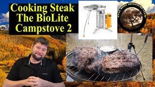 Cooking A Steak With The BioLite Camp Stove 2  Time And Wood Used [upl. by Ara]