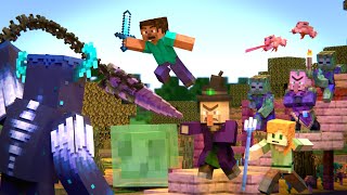 Warden vs Witch and Swamp Villager Army  Alex and Steve Legends Minecraft Animation Movie [upl. by Burnham]