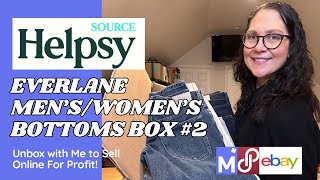 Helpsy Source EVERLANE Womens amp Men’s Bottoms Mystery Box 2  Unbox with Me To Resell Online for [upl. by Sahpec]