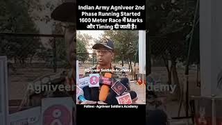 Indian Army Agniveer Running Timing 1600 Meter TA Army army inadianarmy shortvideo shorts [upl. by Cogen176]