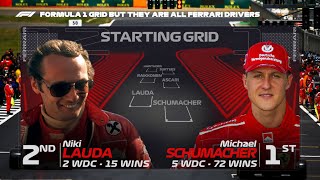 F1 Starting GRID But They Are All Ferrari Drivers [upl. by Gentille]