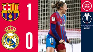 SUPERCOPA FEMENINA I RESUMEN I El Fútbol Club Barcelona gana el clásico y se mete en la final 10 [upl. by Aridatha]