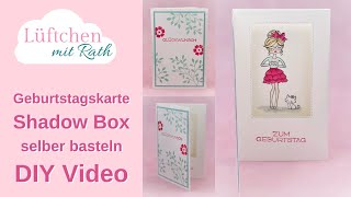 Besondere Kartenform selber basteln DIY Video  Anleitung  Shadow Box Card Tutorial Hey Girlfriend [upl. by Ornas]