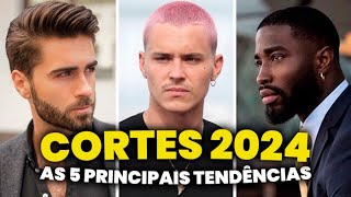 CORTES DE CABELO MASCULINO pra 2024 As 5 principais Tendências para esse ano  Glow Up [upl. by Orvil]