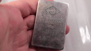 Austria ÖGUSSA OEGUSSA OGUSSA 100 gram Fine Silver Bar [upl. by Kendell]