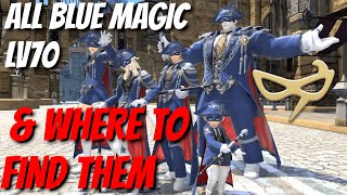 Where to Find and Learn ALL Blue Magic Lv70  FFXIV [upl. by Janie]