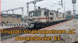 22708 TirupatiVisakhapatnam AC doubleDecker Train Skipping  with Ghaziabad BigFont WAP7 [upl. by Sheena810]