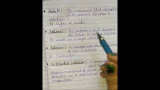 Definition Of Solute solvent And solution Chemistry 🎯🔥 [upl. by Reed]