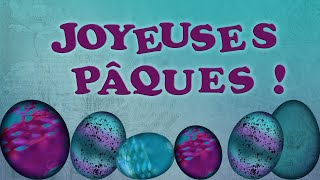 95 Joyeuses Pâques  Carte virtuelle de pâques  lapin œufs et tulipes [upl. by Fayre53]