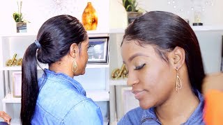 360 Lace Frontal Wig install Securing the back without glue Youth beauty hair [upl. by Massey]