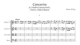 Mauro DAlay – Concerto for 2 Violins in D minor [upl. by Bullion60]