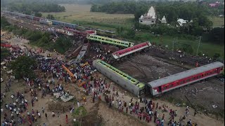 Train carriages torn open hundreds hurt in India horror rail crash  AFP [upl. by Bar691]