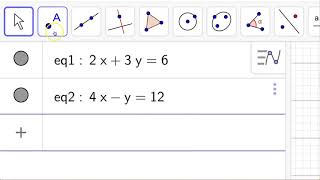 Using GeoGebra Classic to solve systems [upl. by Llevart983]