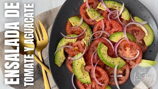 Receta fácil de ensalada saludable con tomate y aguacate [upl. by Nahte]