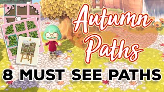 PATH SHOWCASE Fall  Autumn Custom Paths  Animal Crossing New Horizons [upl. by Josey]