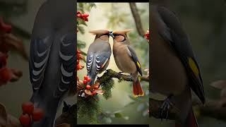 quotCharming Bohemian Waxwings in the Forest  birdsinmotion05 BirdsInNature [upl. by Hamal]