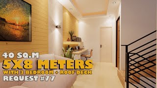 5X8 METERS WITH 3 BEDROOM  ROOF DECK REQUEST 77 [upl. by Warfourd224]