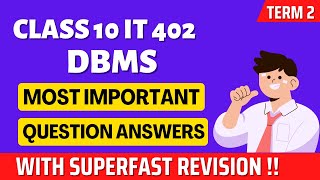 DBMS IMPORTANT QUESTION ANSWERS  CLASS 10 IT 402 DBMS  DATABASE MANAGEMENT SYSTEM [upl. by Blackington]