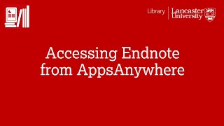 Access Endnote from AppsAnywhere Windows [upl. by Mullane28]