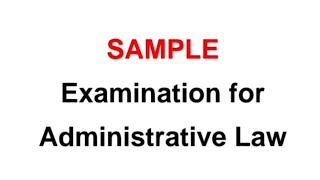 NCA Sample Answer  Administrative Law [upl. by Aneeres]