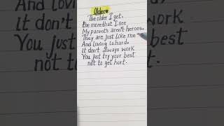 Older Sasha Sloan  song with lyrics viralshort viralsongs trending music handwriting [upl. by O'Donnell270]