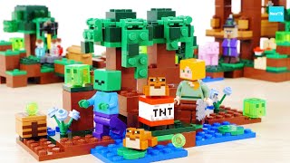 レゴ マインクラフト 沼地の冒険 21240 ／ LEGO Minecraft The The Swamp Adventure Speed Build amp Review [upl. by Notlek]