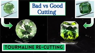 Green TourmalinesDamaged recut into Artistic cuts  Gem Cutting Services  City Gems amp Jewelry [upl. by Otilrac]