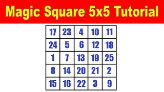 Magic Square 5x5 Tutorial [upl. by Anilejna]