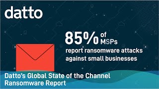 Dattos Global State of the Channel Ransomware Report [upl. by Darrej]