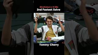 2nd Fastest Blindfolded solve by Tommy Cherry rubikscube shorts ACUBEX [upl. by Wald]