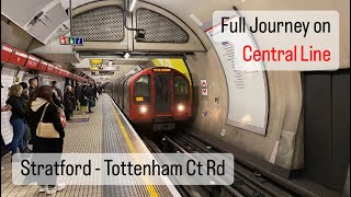 Central line Journey Stratford  Tottenham Court Road Full Journey [upl. by Valeda]